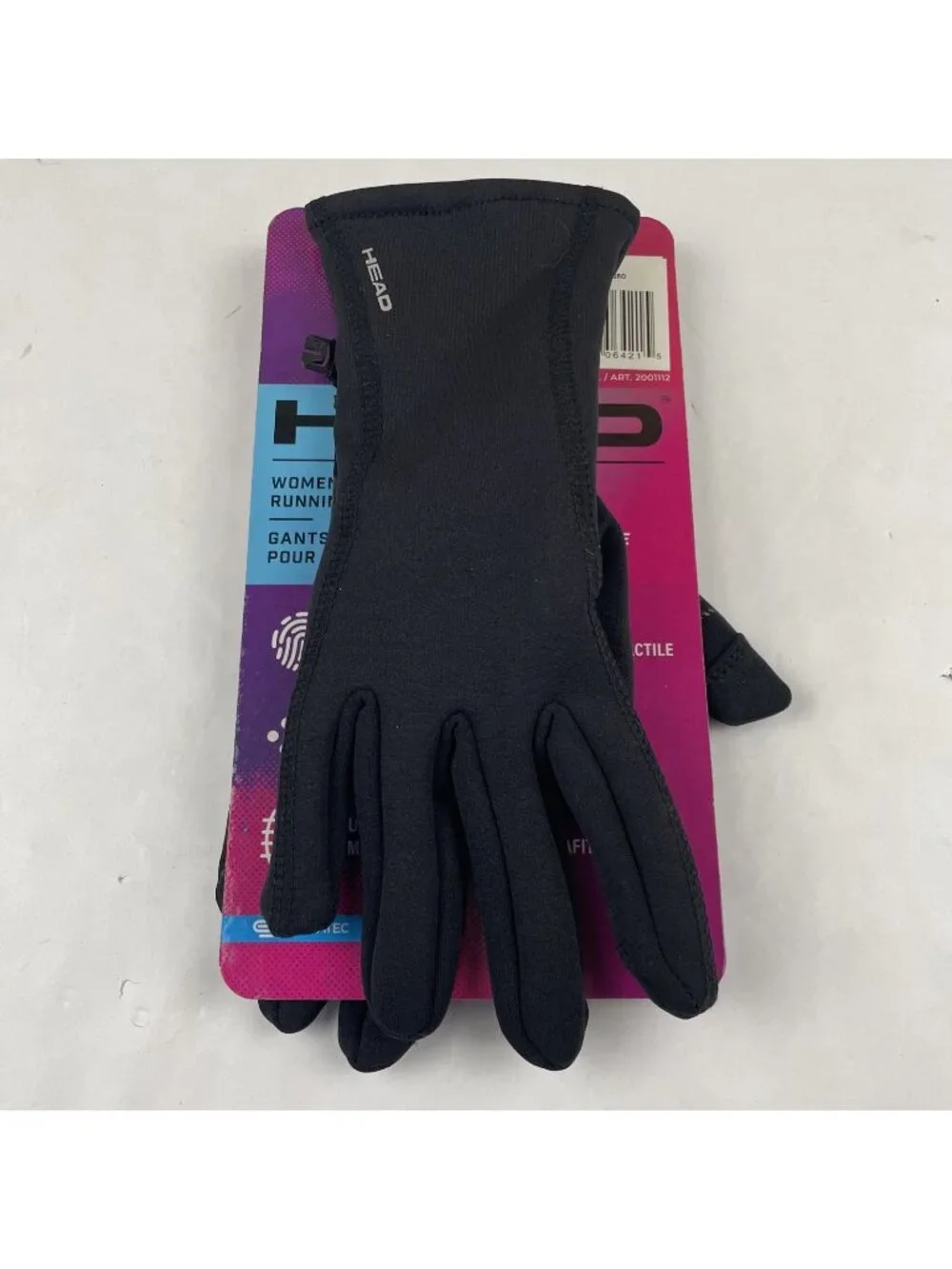 HEAD Touchscreen Running Gloves Women’s L High Grip Silicone Palm Ultrafit Black